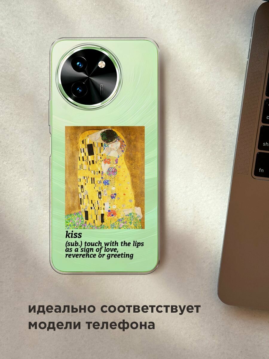 Чехол на Vivo T3x/Y38 5G / Виво Т3х/Y38 5G с принтом "The kiss", прозрачный — фото 1