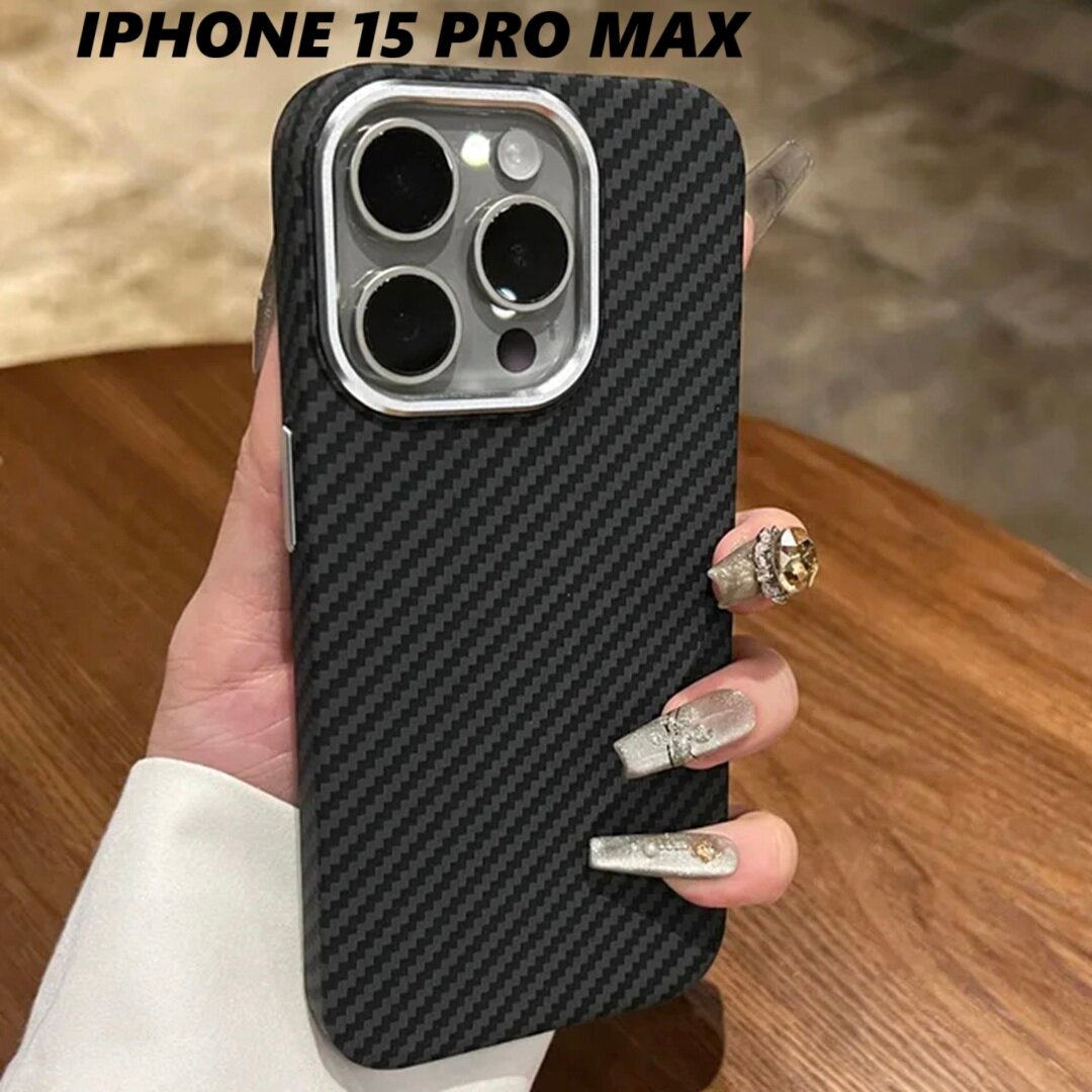 Чехол Savdo , карбоновый, для iPhone 15 pro Max золотистый