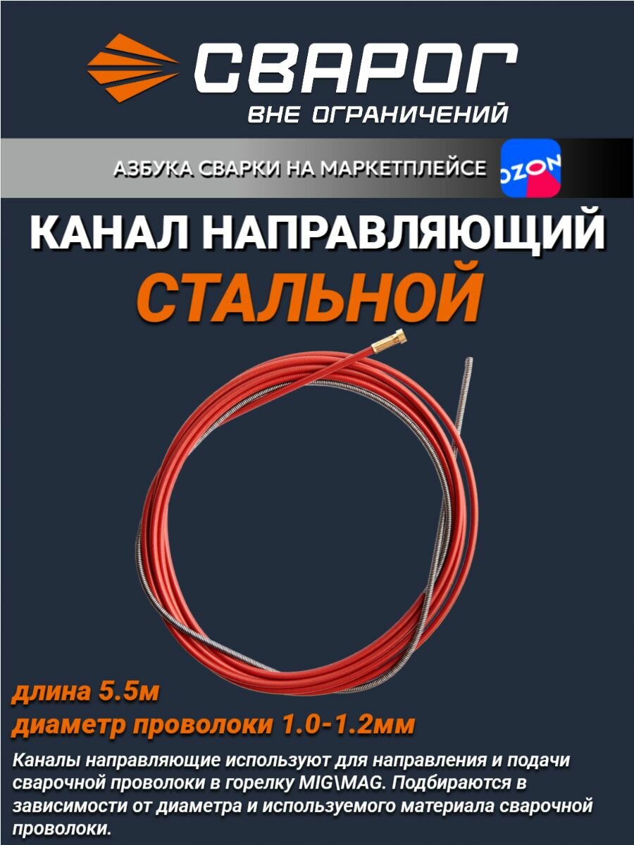 Канал направляющий 55 м красный (1.0 - 1.2) сварог