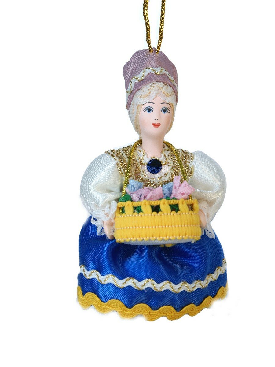 Кукла-подвеска сувенирная Цветочница