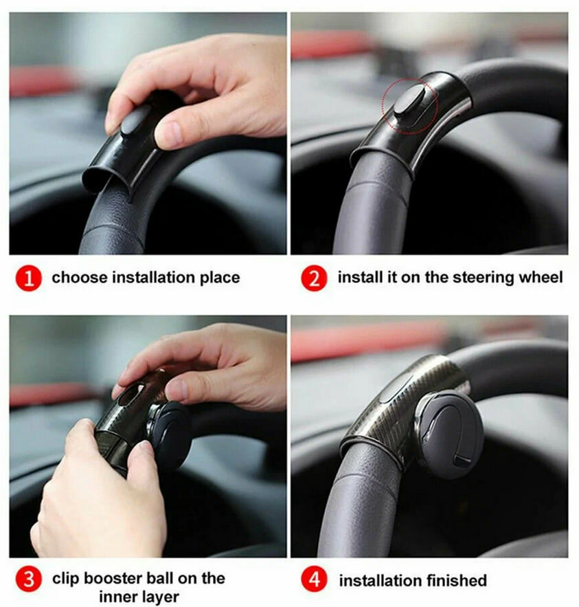 Руль-лентяйка для рулевого управления Black, ABS-пластик, черный — фото 1