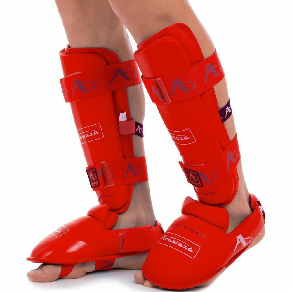 Защита голени и стопы Arawaza, для каратэ, двойной шов, футы