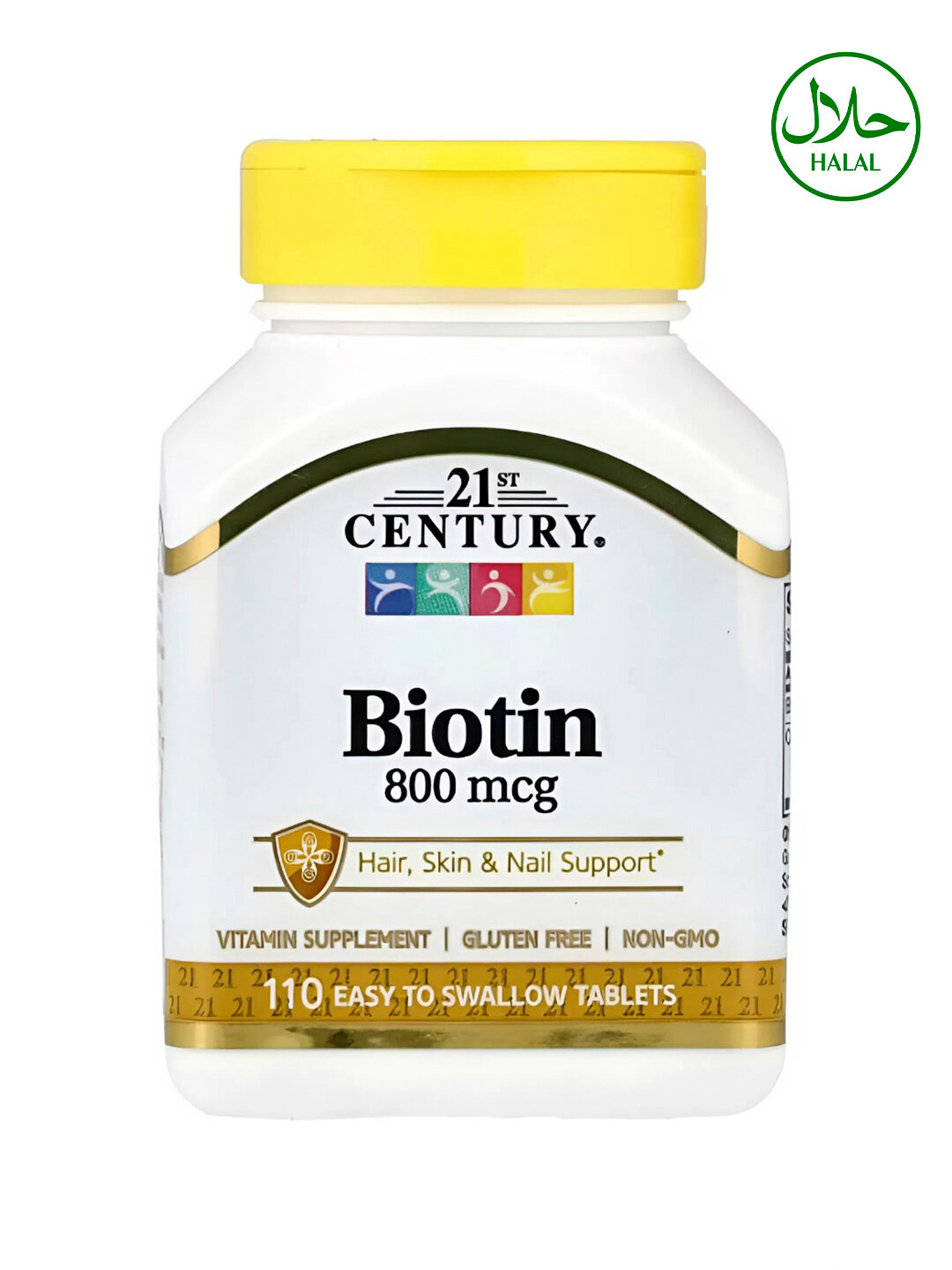 Биотин 800 мкг Легко проглатываемый 110 таблеток / Biotin 800 mcg 110 tabs 21st Century