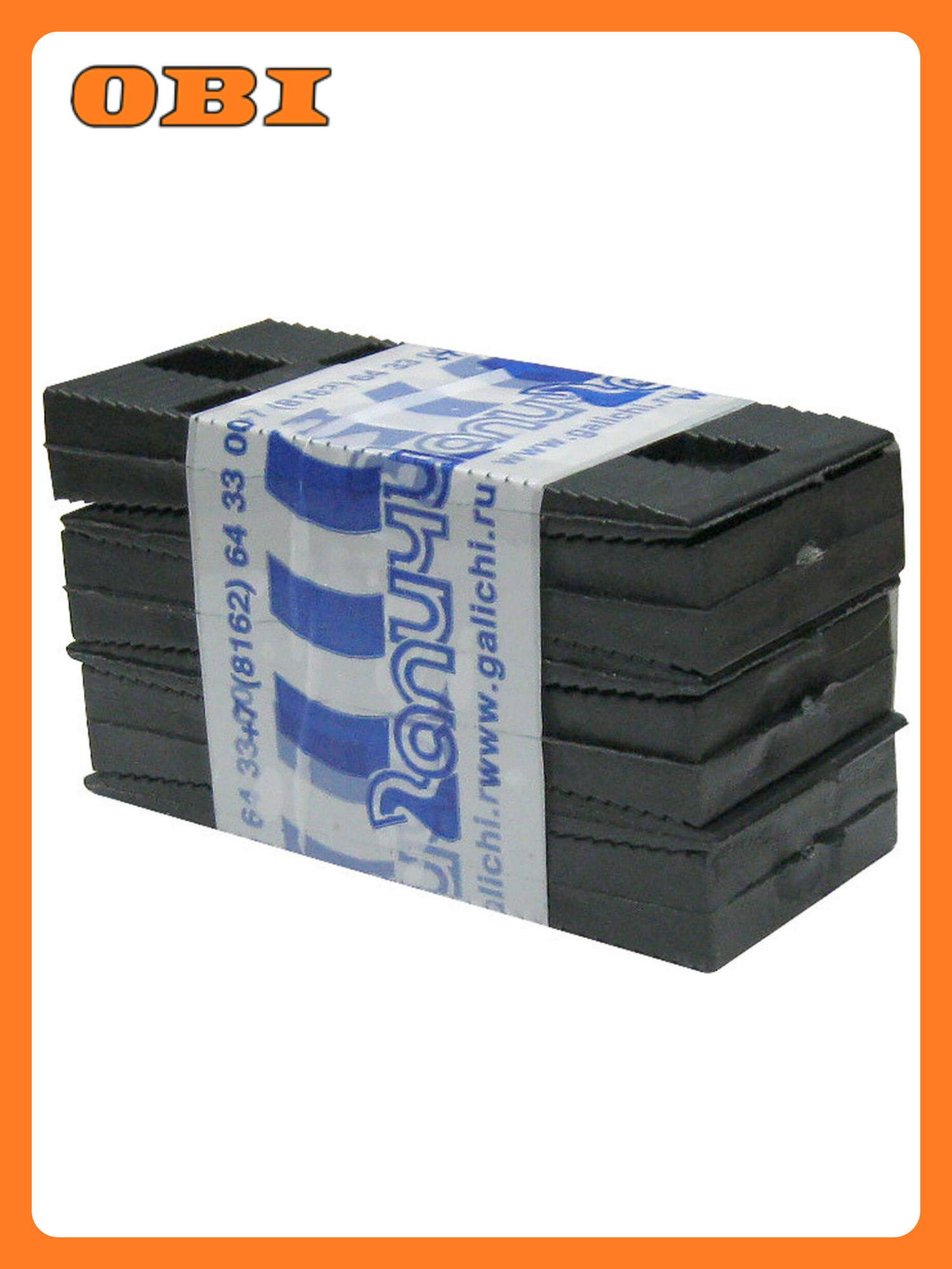 Монтажные клинья Galichi ПВХ резина 91х43х15 мм черный 6 шт