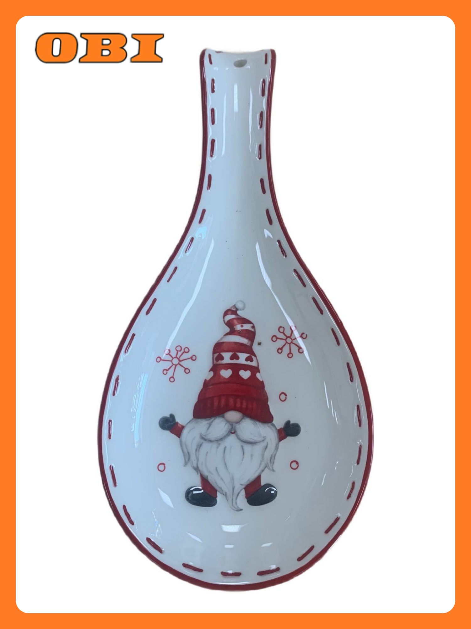 Сувенирная керамическая подставка для ложечки с новогодней темой 255*12*3 см