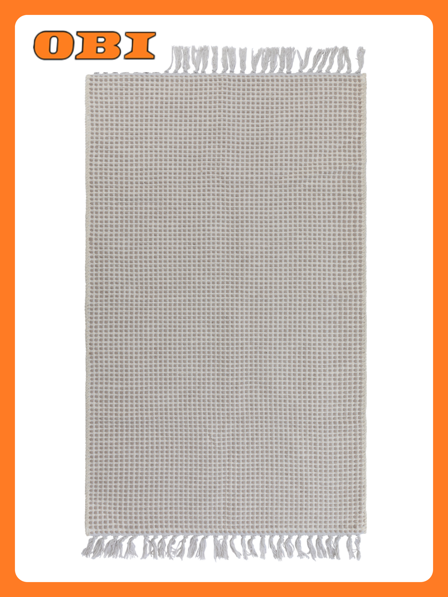 Ковер CAYER 0.8x1.5 м современный дизайн серый хлопок/полиэстер