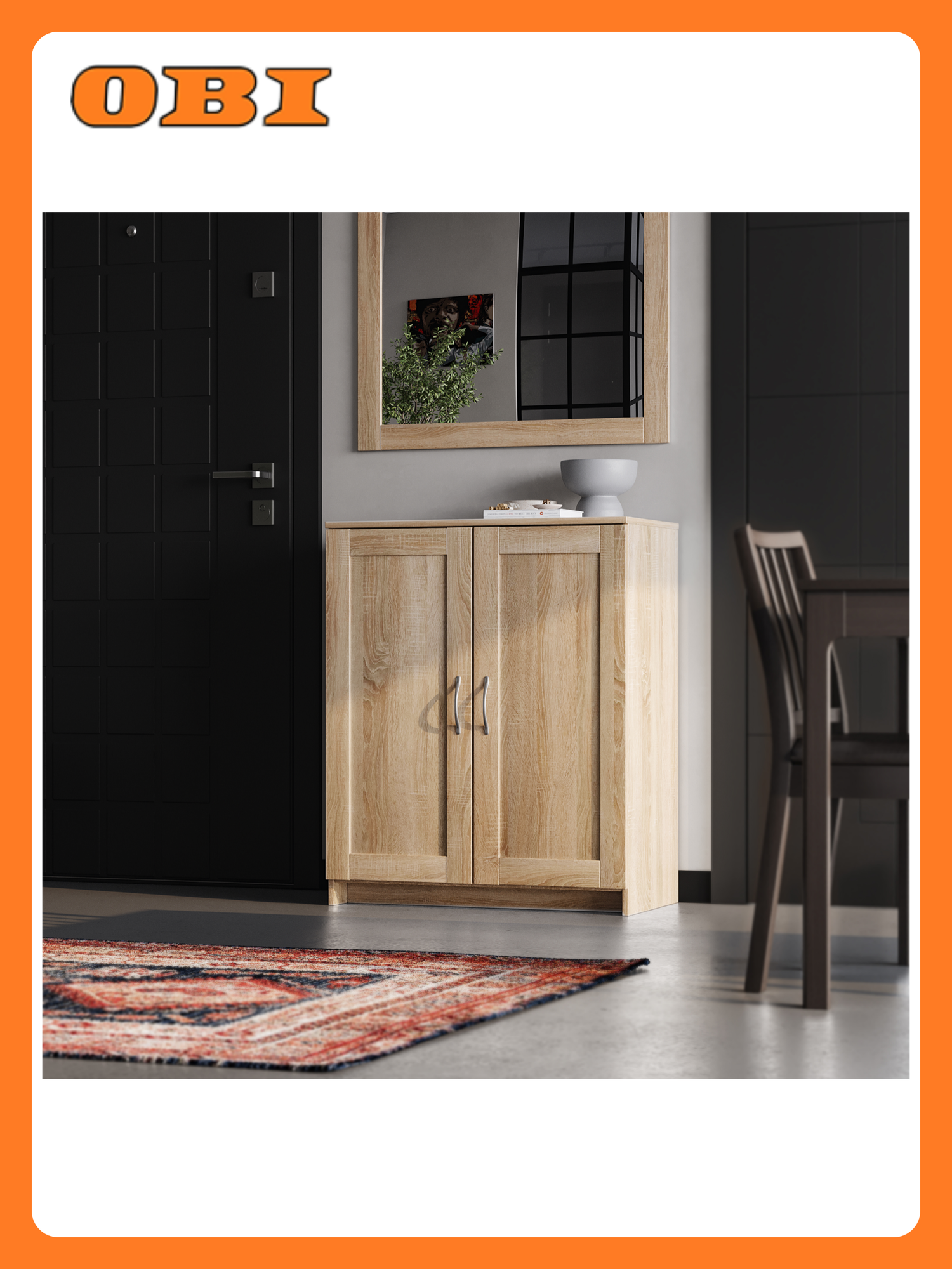 Тумба Шведский Стандарт Сириус 2 двери 78х95 см дуб сонома