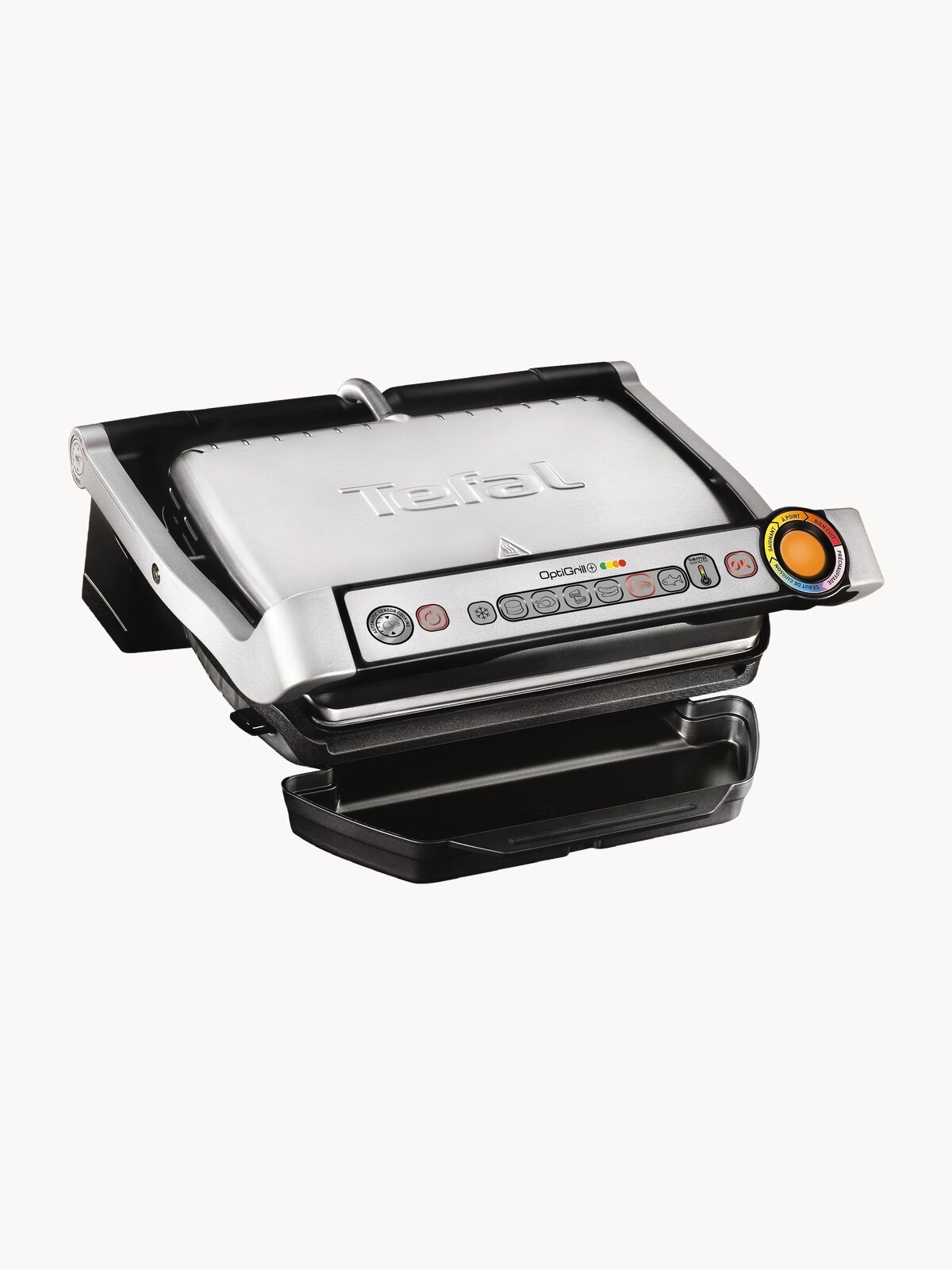 Умный электрогриль Tefal Optigrill+ GC716D12, с датчиком определения толщины мяса, с насадками для вафель, серебристый