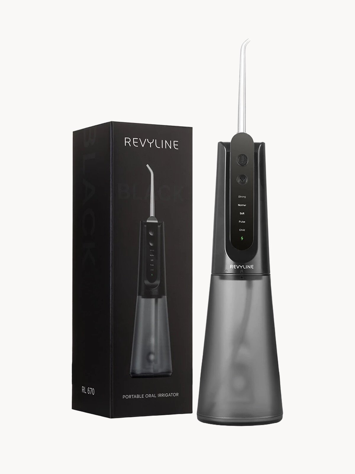 Ирригатор для зубов и десен Revyline RL670, портативный, 5 режимов, собственный аккумулятор, черный
