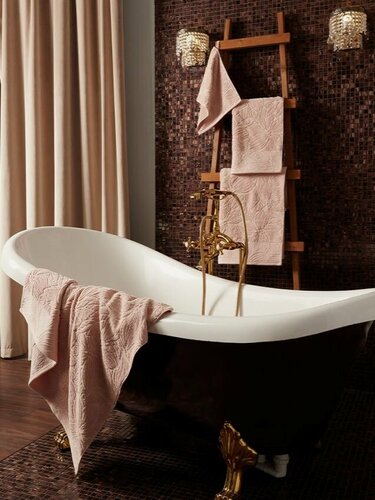 Изображение товара Полотенце махровое аманда, 100% хлопок, 100x160см, цвет беж. STENOVA HOME