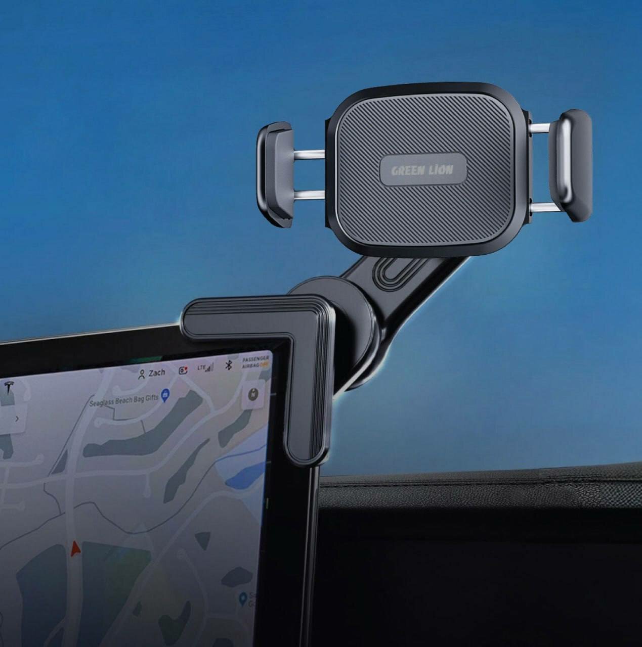 Green Lion GX27 Screen Flex — Автомобильный держатель для телефона, 360°, с силиконовой защитой
