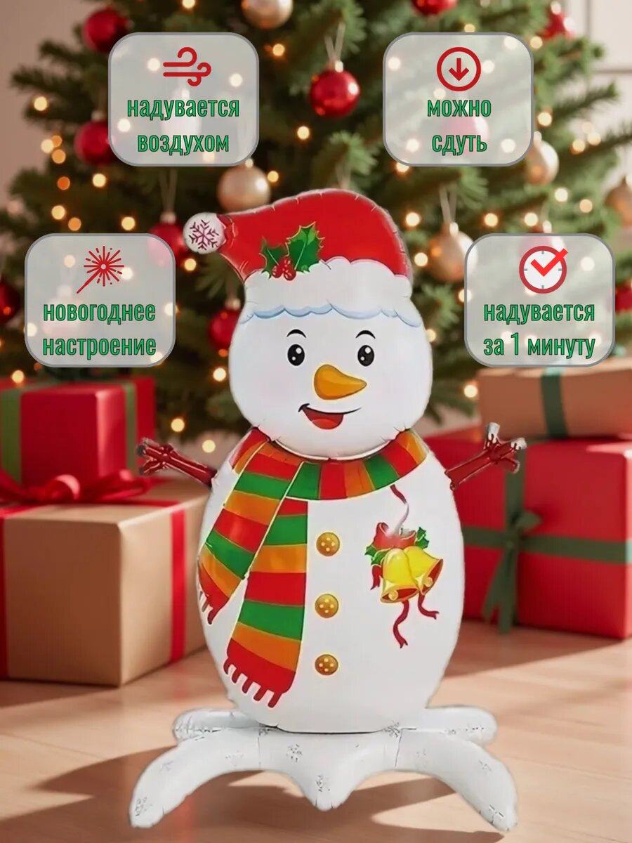 Надувной Новогодний снеговик — фото 1