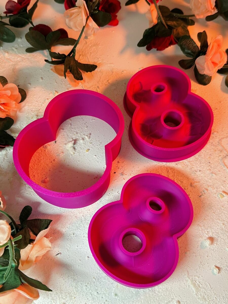 3D форма для бомбочек Восьмерка с цветами — фото 1