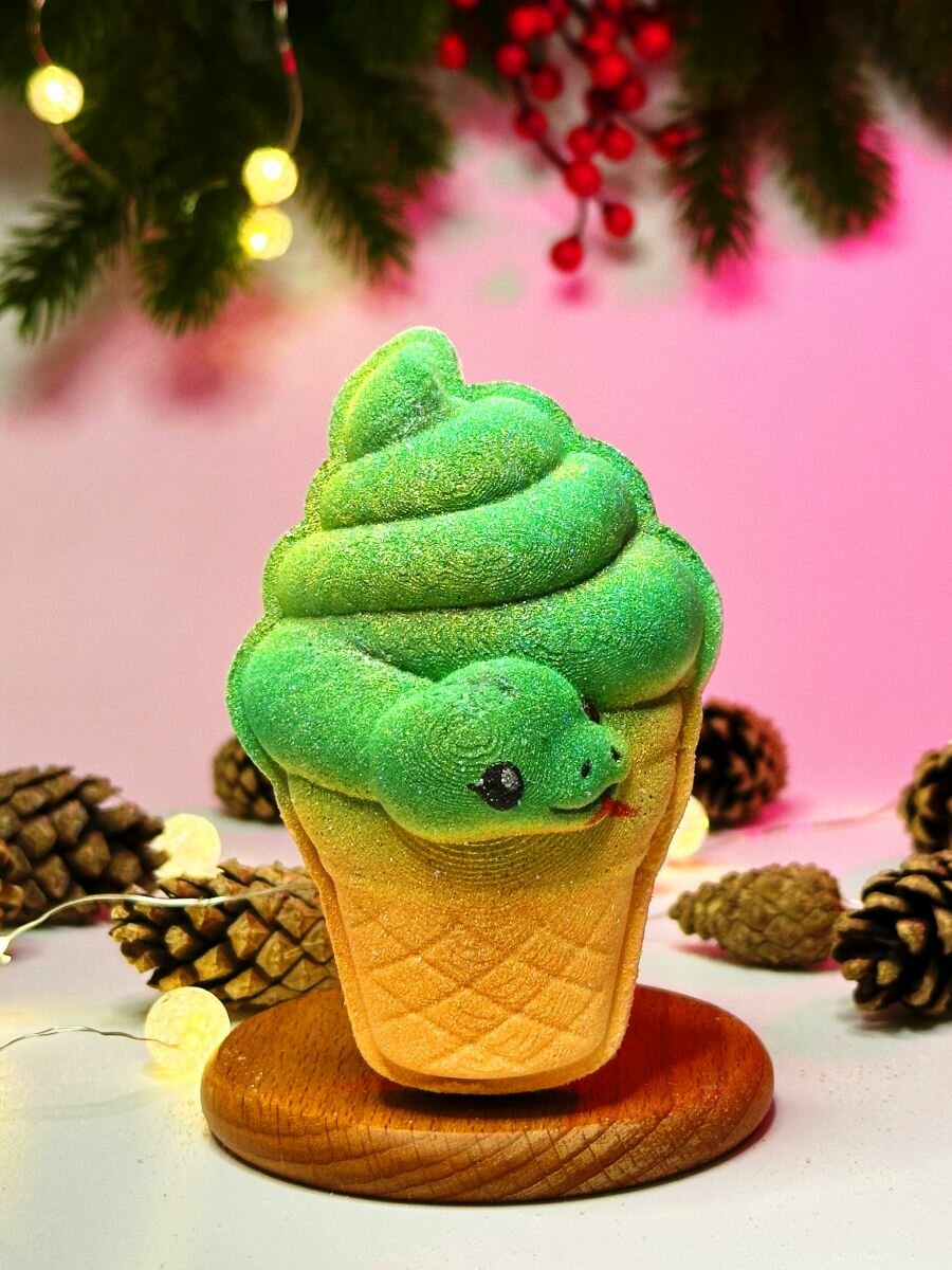 3D форма для бомбочек Змейка рожок — фото 1