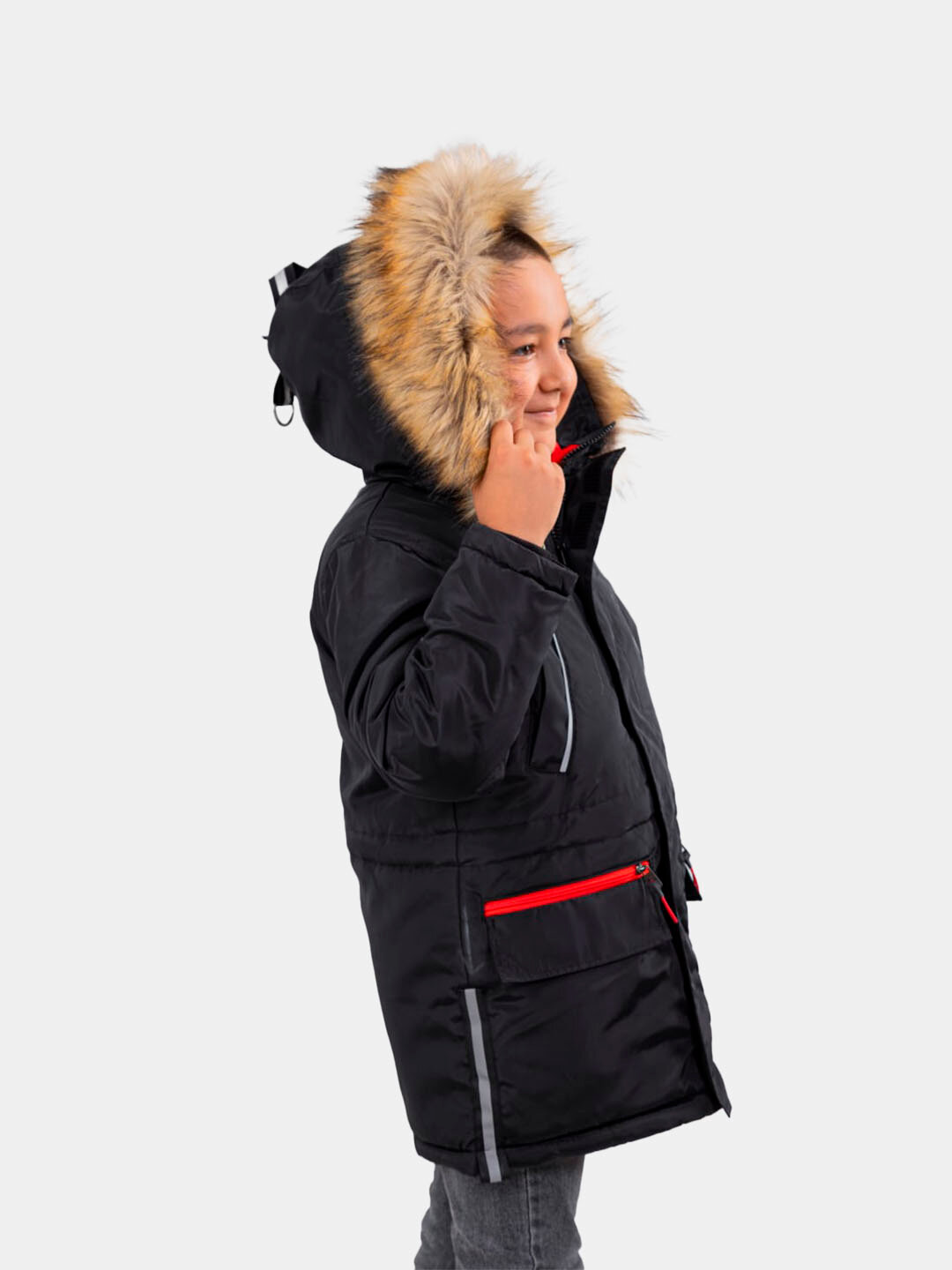 Пуховик, размер 128cm, черный — фото 1