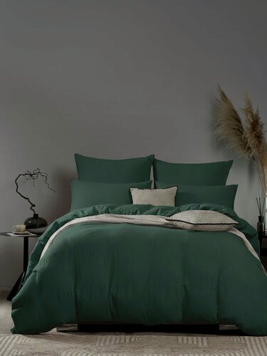 Изображение товара SleepiX Пододеяльник 145х215 полуторный на молнии "Юко" сатин, зеленый