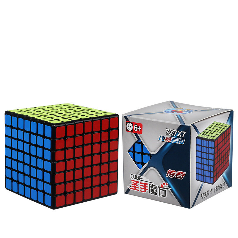 Легендарный 7x7x7 ПВХ Скоростной Кубик, Черный Пазл, Гладкое Вращение, Премиум Материал