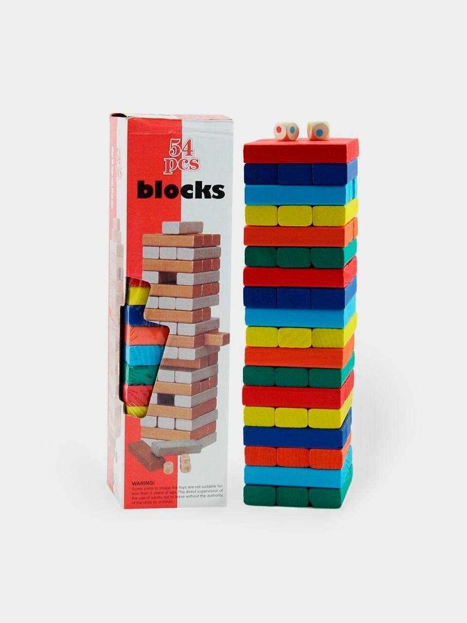 Настольная развивающая игра Женго– Цветные блоки (54 детали)