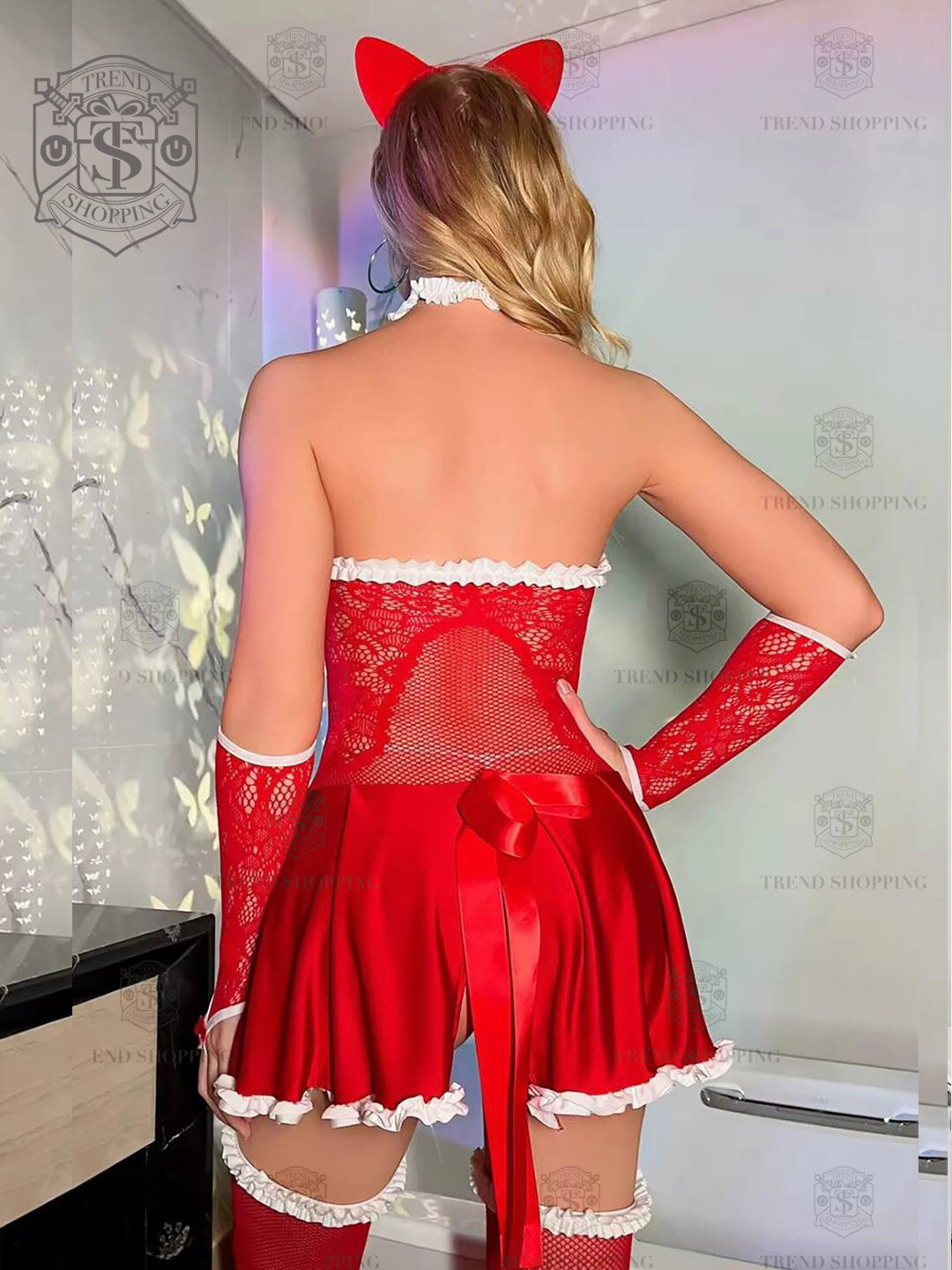 Пеньюар  новинка, размер стандарт, красный — фото 1