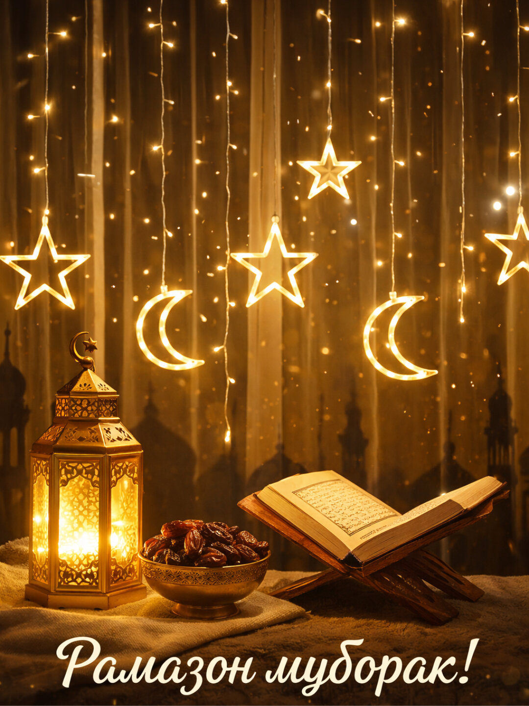 Украшения для Рамадана в форме звезды и луны — декоративные светильники для дома и праздников.
