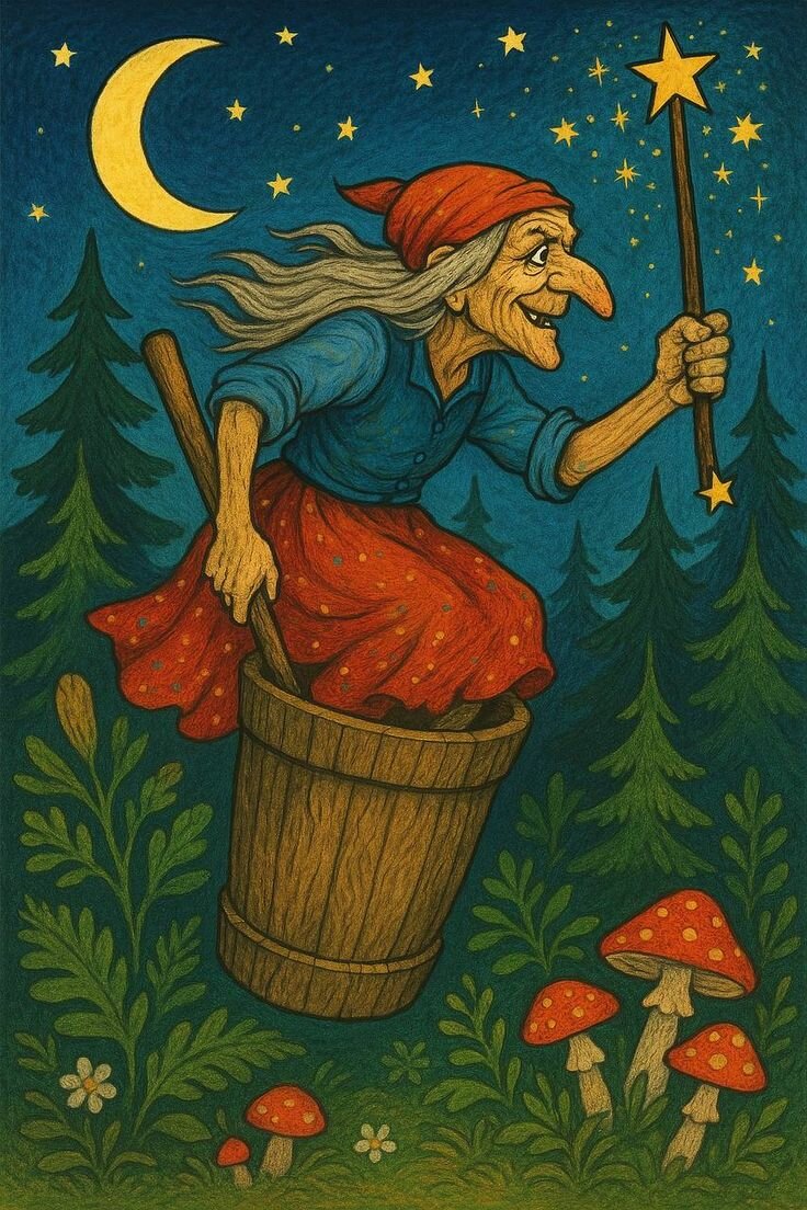Алмазная живопись "Барбара Джага", 5D, круглая, 40x50 см. Производитель: Brose Art.