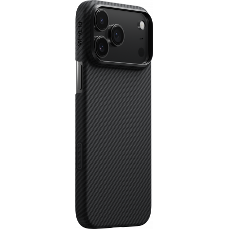 PITAKA Ultra-Slim Case 600D Black/Grey (Twill) с PitaTap™ для iPhone 17 Pro Max – MagSafe-чехол ультратонкий и легкий — фото 1