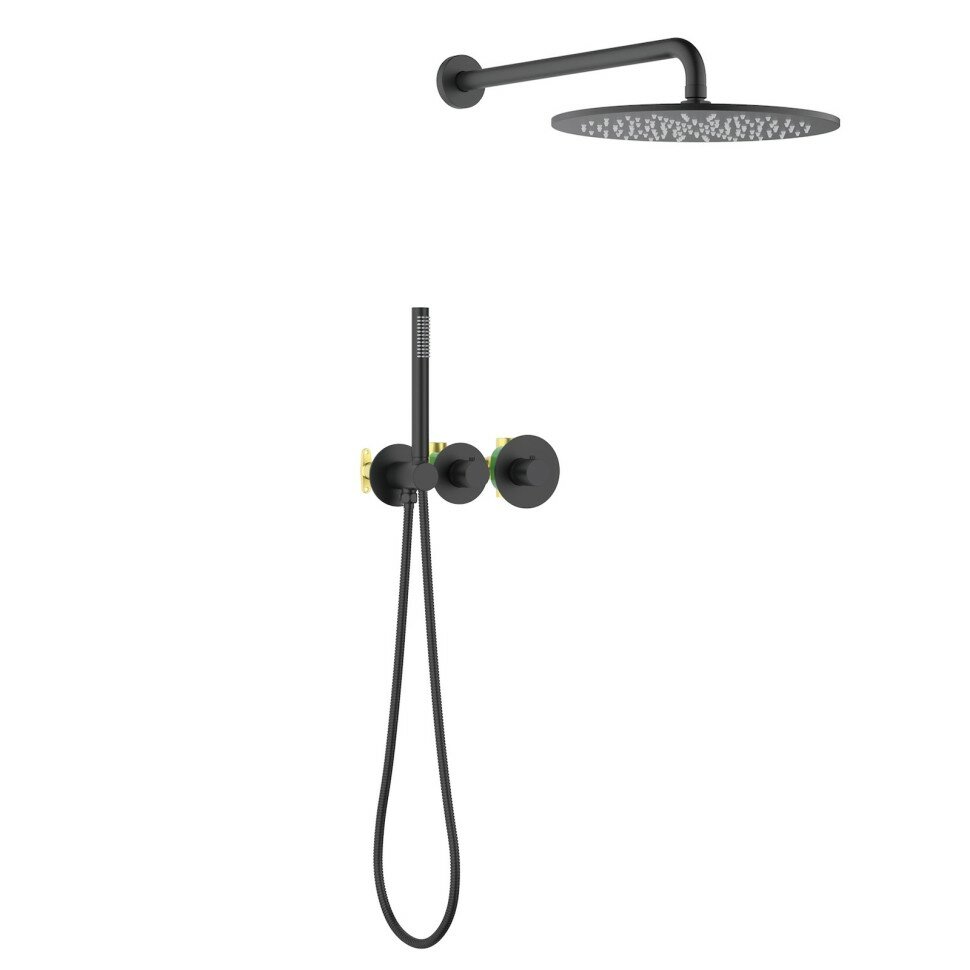 Душевая система встроенная с термостатом Timo Saona SX-2359/03SM черный