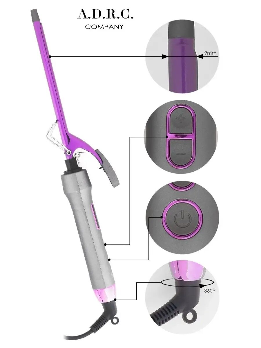 Профессиональная тонкая афро плойка для завивки волос и укладки афрокудрей локонов гофре/конические щипцы