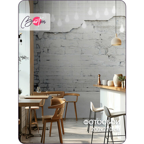 фото Фотообои на стену флизелиновые 3d лофт кирпич лампочки 200х270 см bartonwall m211 barton wallpapers