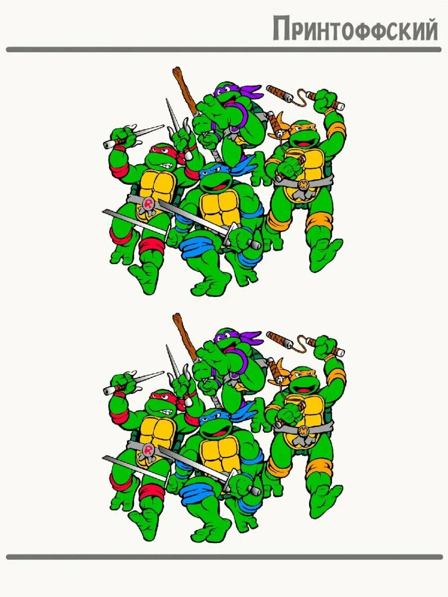 2-е (Две) Термонаклейки черепашки ниндзя tenage mutant ninja