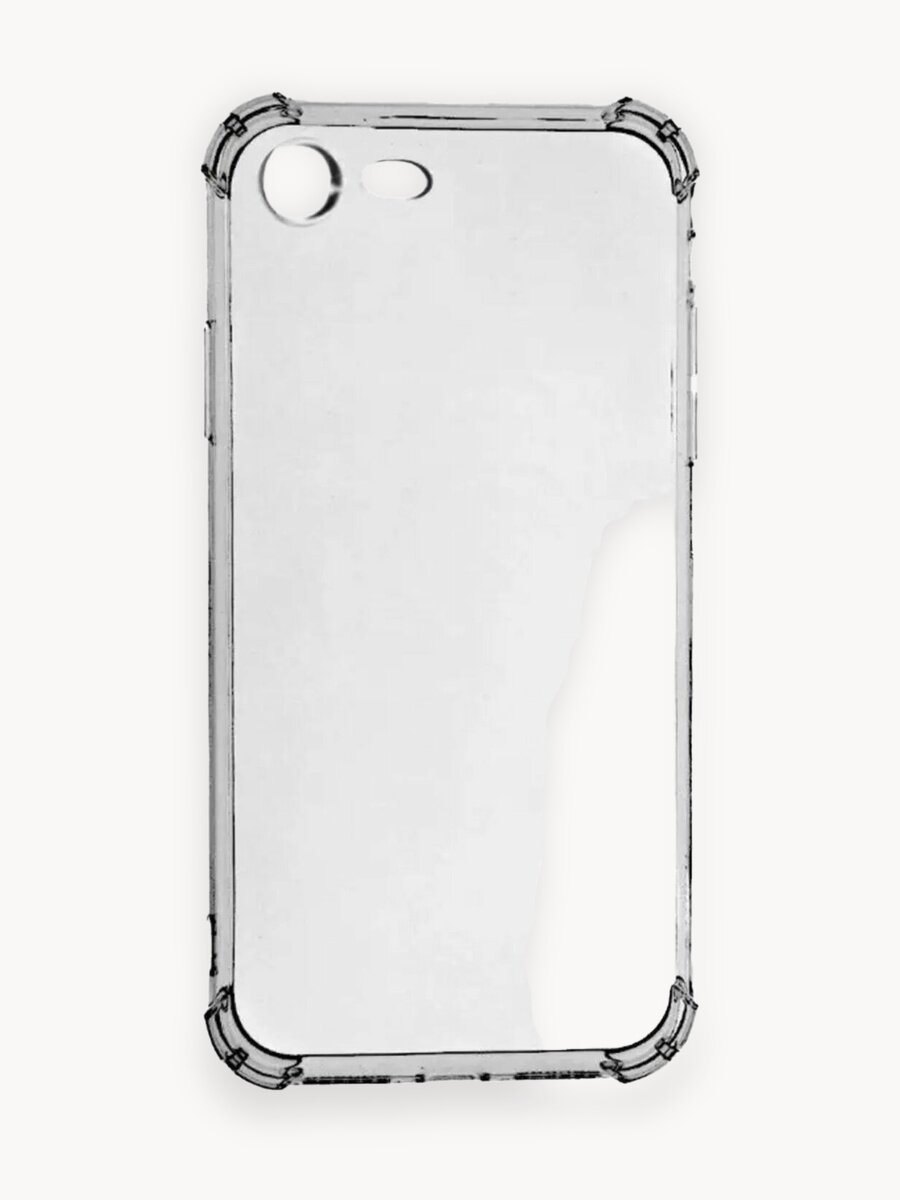 Прозрачный силиконовый чехол для IPhone 7/8/SE 2020 / Card Case / противоударный / с усиленными углами