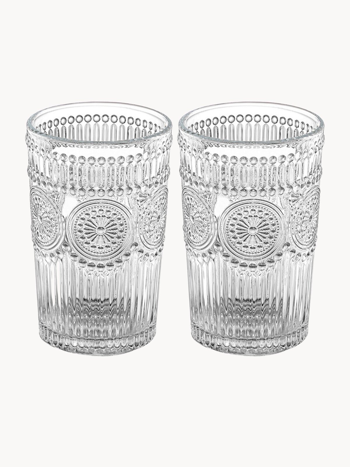 Набор 2 стаканов 360 мл Elan Gallery, с орнаметном, 8х8х12,5 см, стекло