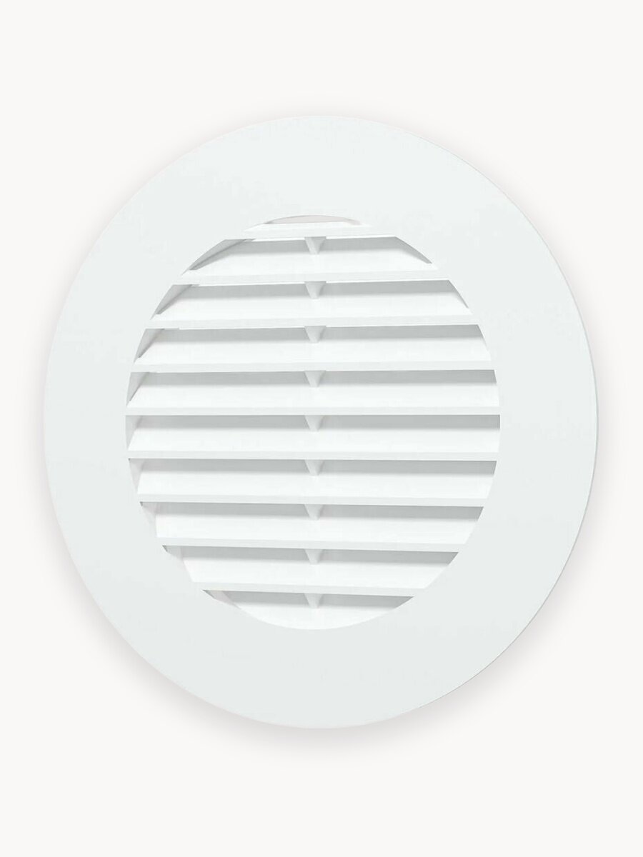Вентиляционная решетка Era 10RKL, круглая, пластиковая, D100 мм, белая, 125х125мм