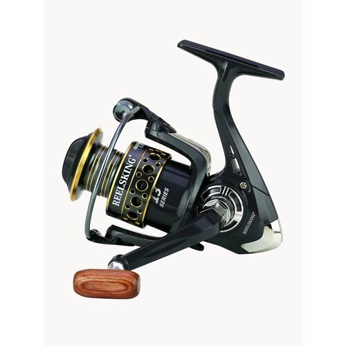 Катушка REELSKING HB 4000, Деревянная рукоятка, 12 подшипников