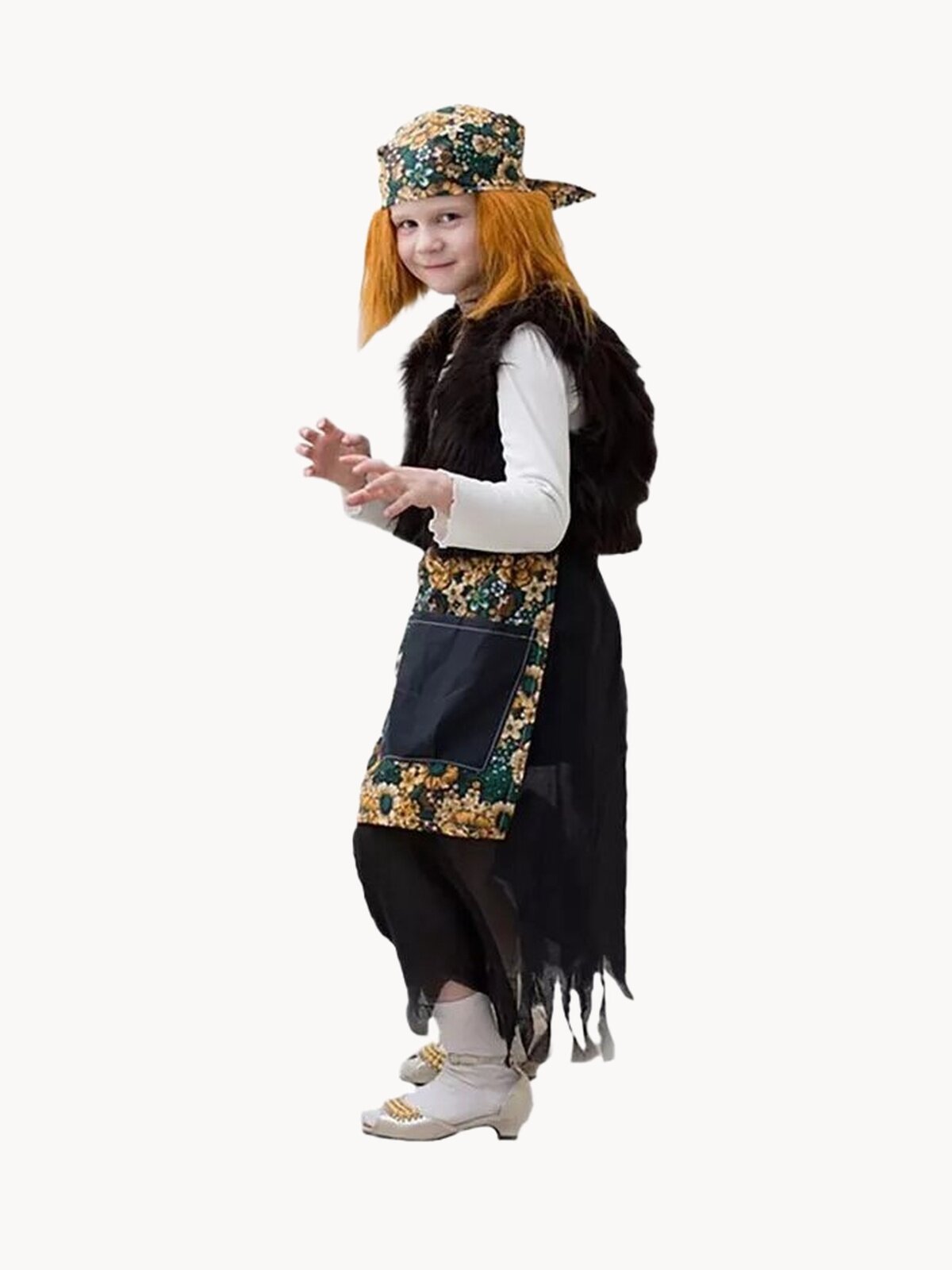 Карнавальный костюм "Баба Яга", 5-7 лет, рост 122-134 см, полиэстер