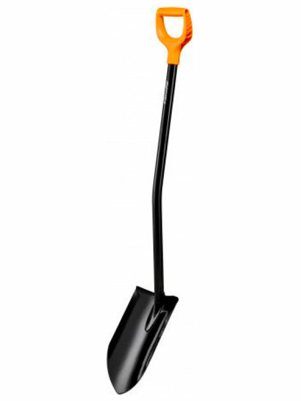 Лопата штыковая Fiskars с удлиненным лезвием и удлиненной ручкой