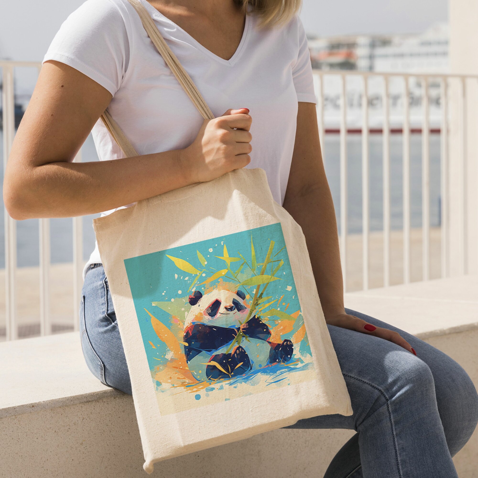 Сумка шоппер Gerasim, голубой, зеленый, черный — фото 1