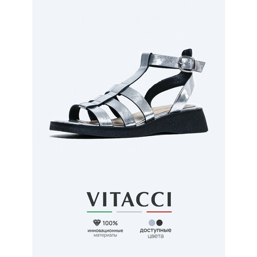 фото Сандалии vitacci, размер 39, серебряный