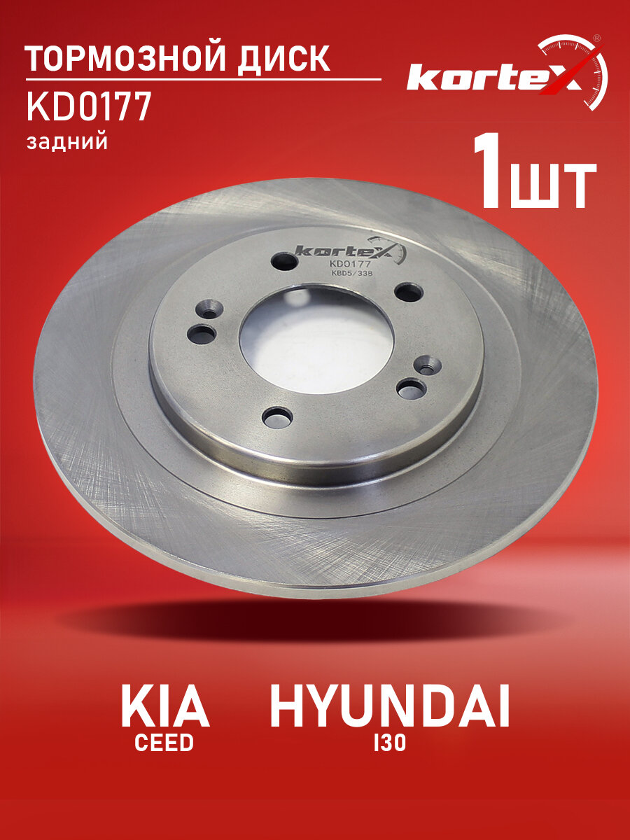 Диск тормозной Kortex для KIA CEED / HYUNDAI i30 12- задний (d-284mm)(с электр. стоян. торм.)