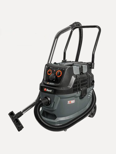 Изображение товара BORT Строительный пылесос BAX-600E 40 л, автоматическая очистка фильтра, шланг 3 м, розетка