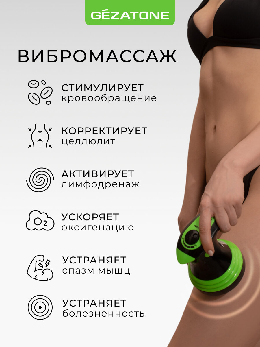 Gezatone, Массажер для тела электрический, антицеллюлитный массажер для похудения "4 в 1", Body Shaper AMG125 — фото 1