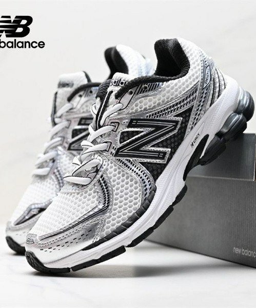 Кроссовки летние NEW BALANCE 860V2 черно-серебро-белого цвета, размер 40-45 — фото 1