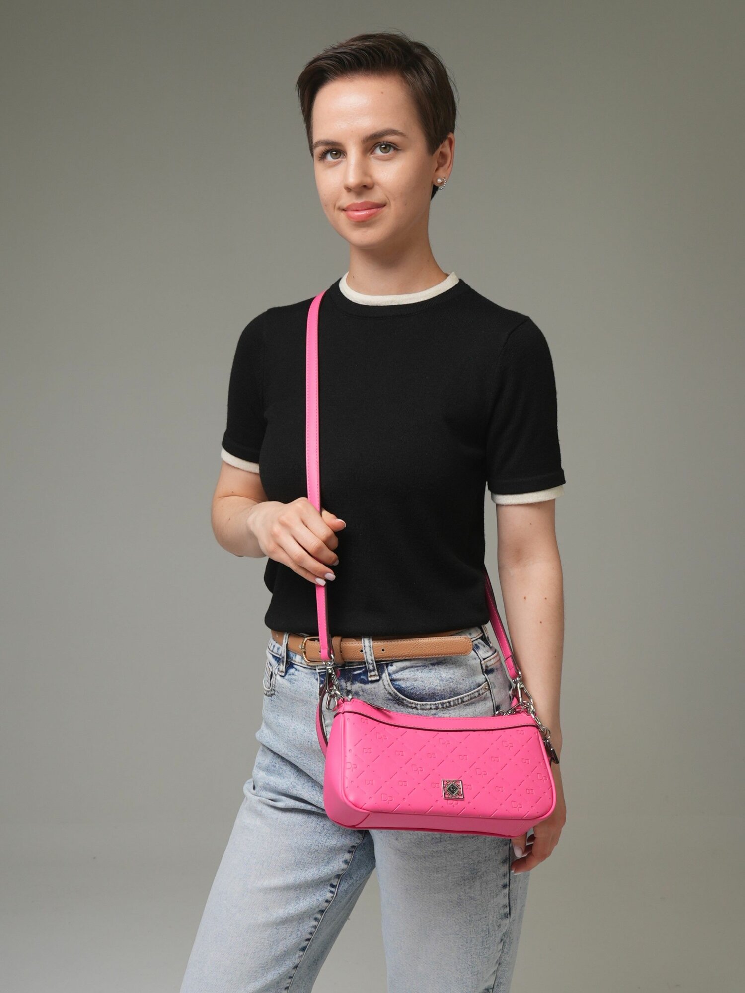 Сумка багет Daniele Patrici, розовый — фото 1