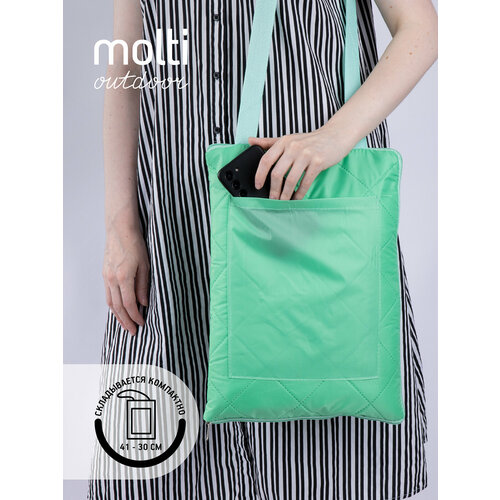 Плед покрывало для пикника походный туристический коврик - сумка, 117х142, Soft & Dry v2, светло-зеленый