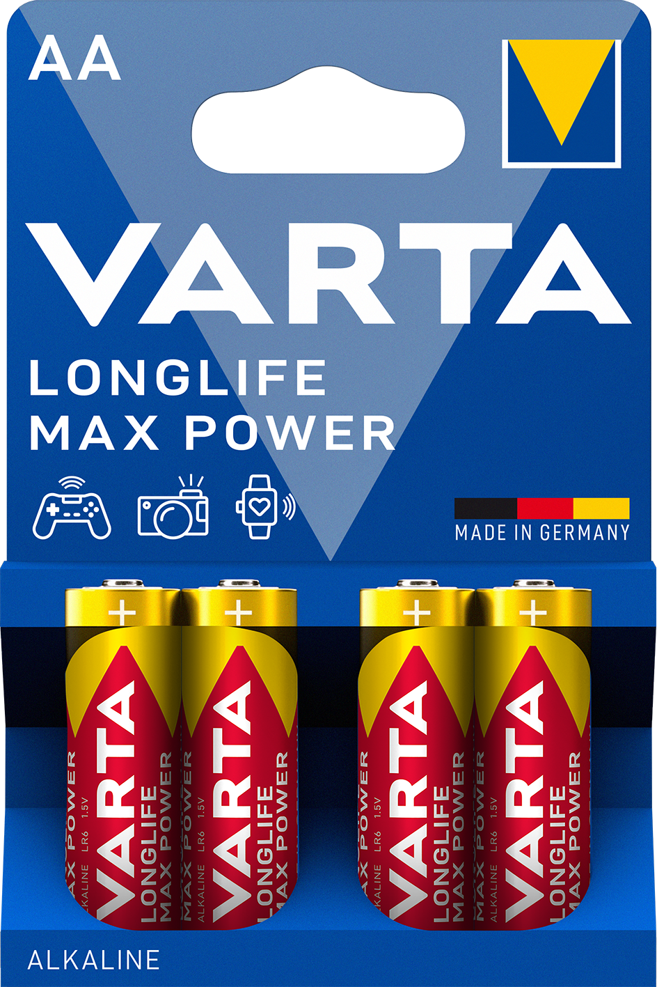 Батарейка VARTA LONGLIFE MAX POWER LR6 AA BL4 - (блистер 4шт)