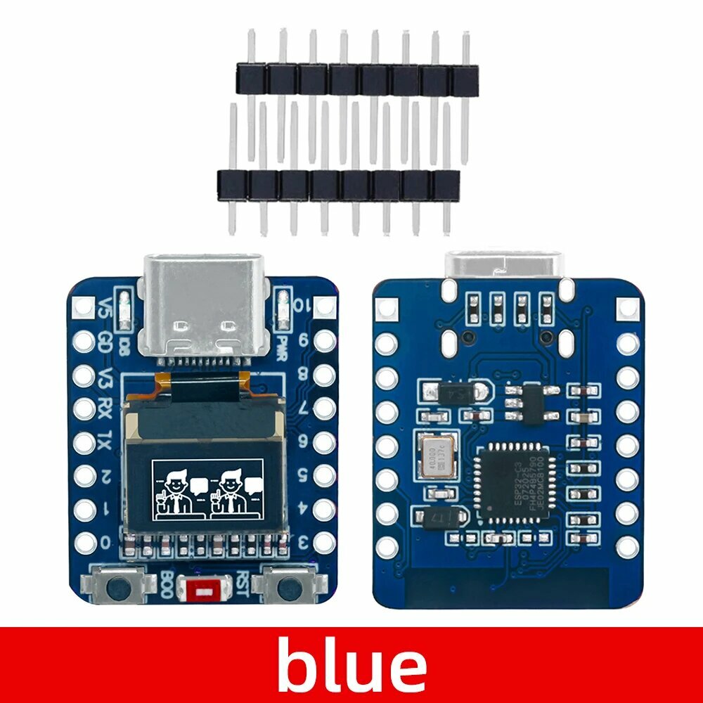 ESP32-C3 Модуль с OLED дисплеем Baishundianzi, blue
