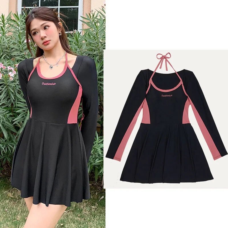 Женский рашгард купальник Bswemek Черный 3XL 2401A