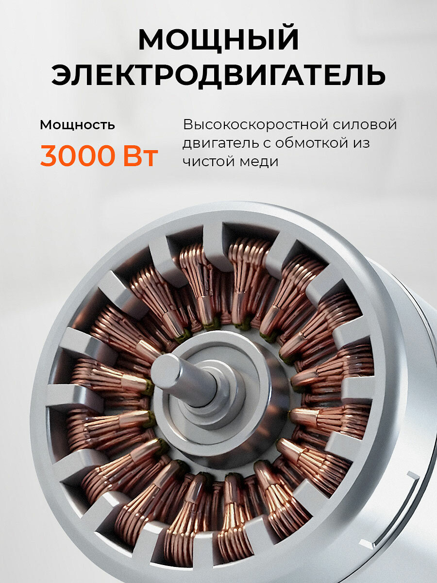 Пылесос SPAWNSON, вертикальный, для дома и автомобиля, 3000 Вт, 75000 Па, провод 4 м, (не беспроводной) — фото 1