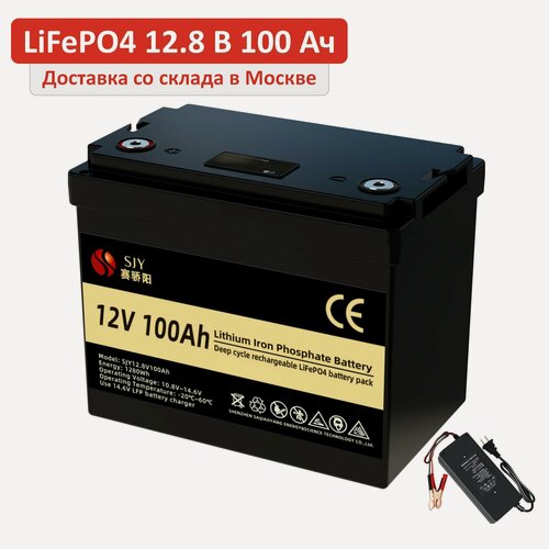 Изображение товара SJY LiFePO4 12 В 100 Ач Литиевая батарея с комплектом зарядного устройства 10 А