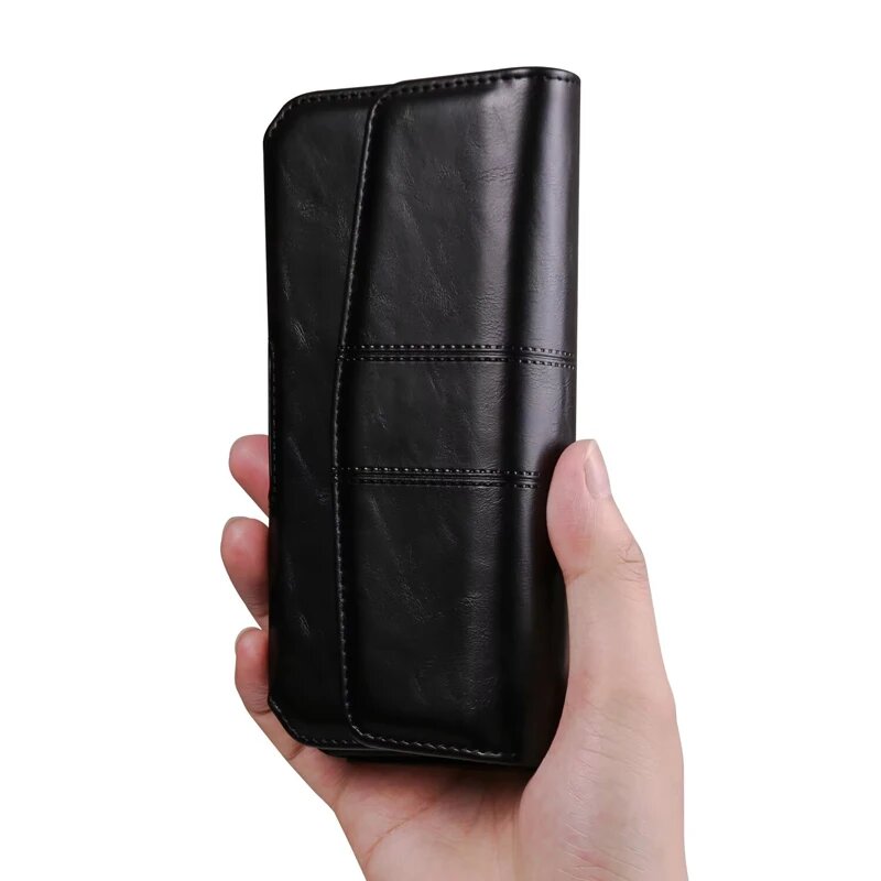 Черный чехол-кобура на пояс для смартфона 7.2"